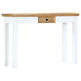 NNEVL Console Table White and Brown 110x35x75 cm Solid Mango Wood