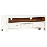 NNEVL TV Cabinet White 120x30x40 cm Solid Acacia Wood