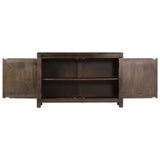 NNEVL Sideboard with Carved Design 110x35x70 cm Solid Mango Wood