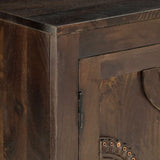 NNEVL Sideboard with Carved Design 110x35x70 cm Solid Mango Wood
