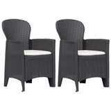 NNEVL Garden Chair 2 pcs with Cushion Brown Plastic Rattan Look
