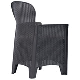 NNEVL Garden Chair 2 pcs with Cushion Brown Plastic Rattan Look