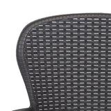 NNEVL Garden Chair 2 pcs with Cushion Brown Plastic Rattan Look