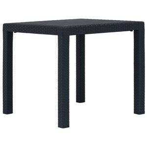 NNEVL Garden Table Anthracite 79x79x72 cm Plastic Rattan Look
