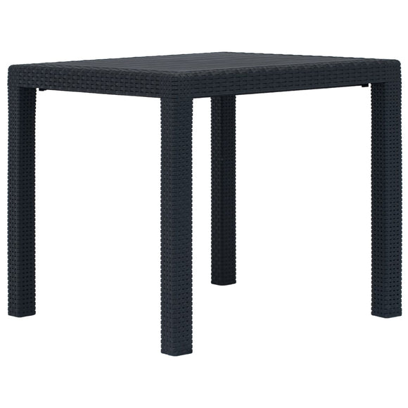 NNEVL Garden Table Anthracite 79x79x72 cm Plastic Rattan Look
