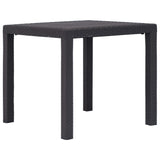 NNEVL Garden Table Brown 79x79x72 cm Plastic Rattan Look