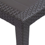 NNEVL Garden Table Brown 79x79x72 cm Plastic Rattan Look