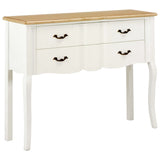 NNEVL Sideboard White and Brown 110x30x85 cm Solid Wood