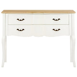 NNEVL Sideboard White and Brown 110x30x85 cm Solid Wood