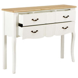 NNEVL Sideboard White and Brown 110x30x85 cm Solid Wood