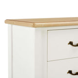 NNEVL Sideboard White and Brown 110x30x85 cm Solid Wood