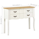 NNEVL Sideboard White and Brown 110x30x85 cm Solid Wood