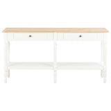 NNEVL Sideboard White and Brown 150x35x77 cm Solid Wood