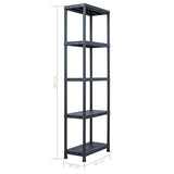 NNEVL Storage Shelf Rack Black 125 kg 60x30x180 cm Plastic