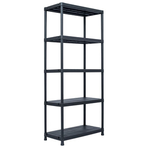 NNEVL Storage Shelf Rack Black 500 kg 90x60x180 cm Plastic