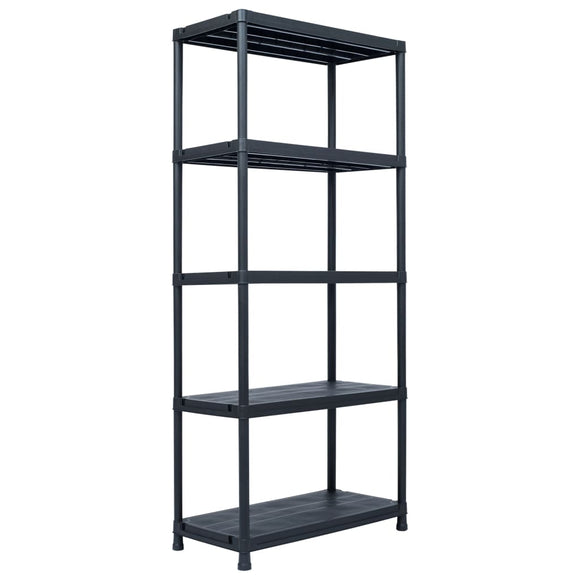 NNEVL Storage Shelf Rack Black 500 kg 90x60x180 cm Plastic