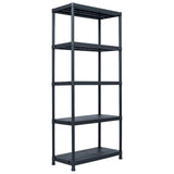 NNEVL Storage Shelf Rack Black 500 kg 90x60x180 cm Plastic