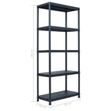 NNEVL Storage Shelf Rack Black 500 kg 90x60x180 cm Plastic