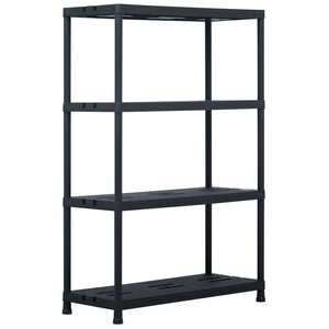 NNEVL Storage Shelf Rack Black 220 kg 90x40x138 cm Plastic