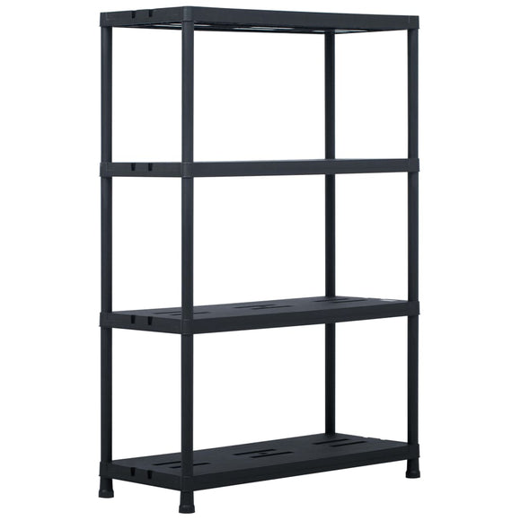NNEVL Storage Shelf Rack Black 220 kg 90x40x138 cm Plastic