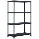 NNEVL Storage Shelf Rack Black 220 kg 90x40x138 cm Plastic