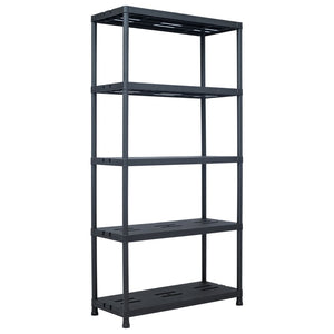 NNEVL Storage Shelf Rack Black 260 kg 90x40x180 cm Plastic