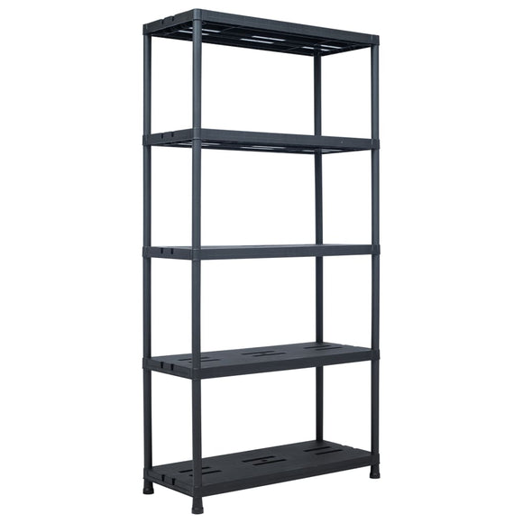 NNEVL Storage Shelf Rack Black 260 kg 90x40x180 cm Plastic