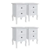 NNEVL Nightstands 4 pcs with 2 Drawers MDF White