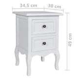 NNEVL Nightstands 4 pcs with 2 Drawers MDF White