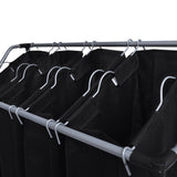 NNEVL Laundry Sorters with Bags 2 pcs Black and Grey