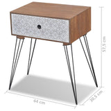 NNEVL Nightstands with Drawer 2 pcs Brown