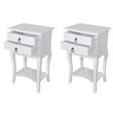 NNEVL Nightstands with Drawers 2 pcs White