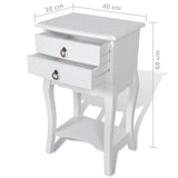 NNEVL Nightstands with Drawers 2 pcs White