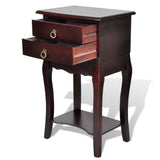 NNEVL Nightstands with Drawers 2 pcs Brown