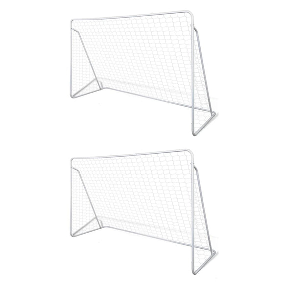 NNEVL Football Goal Nets Steel 2 pcs 240x90x150 cm