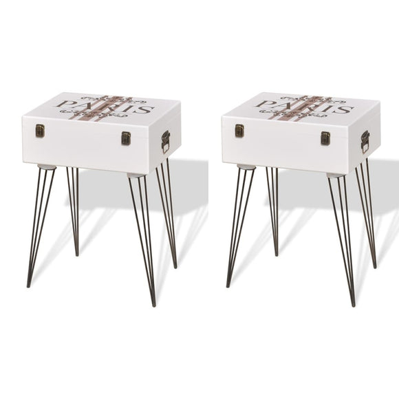 NNEVL Bedside Cabinets 2 pcs 40x30x57 cm White