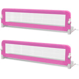 NNEVL Toddler Safety Bed Rail 2 pcs Pink 150x42 cm