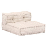 NNEVL 4-Seater Modular Pouffe Beige Fabric