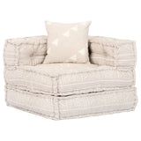 NNEVL 4-Seater Modular Pouffe Beige Fabric