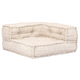NNEVL 4-Seater Modular Pouffe Beige Fabric