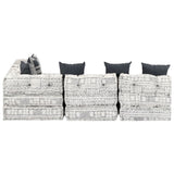 NNEVL 4-Seater Modular Pouffe Light Grey Fabric