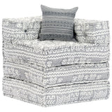 NNEVL 4-Seater Modular Pouffe Light Grey Fabric