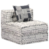 NNEVL 4-Seater Modular Pouffe Light Grey Fabric