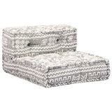 NNEVL 4-Seater Modular Pouffe Light Grey Fabric