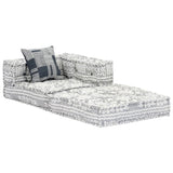 NNEVL 4-Seater Modular Pouffe Light Grey Fabric
