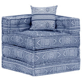 NNEVL 2-Seater Modular Pouffe Indigo Fabric