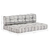 NNEVL Pouffe Grey Stripe Fabric
