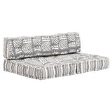 NNEVL Pouffe Grey Stripe Fabric