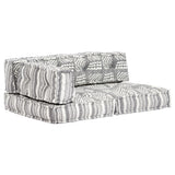 NNEVL Pouffe Grey Stripe Fabric