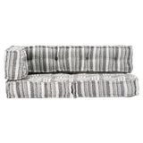 NNEVL Pouffe Grey Stripe Fabric